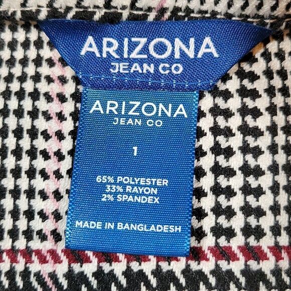 🔺️Arizona Black & White Houndstooth Wrap Around Pleated Skirt Juniors 1 - Picture 6 of 7